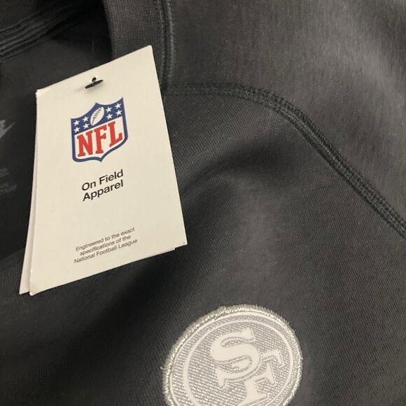Nike On Field Apparel Mens Sz S Anthracite Sweatshirt 49ers Superbowl LVIII Tech - Picture 10 of 10